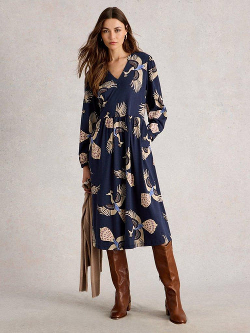 White Stuff Leah Notch Neck Jersey Dress