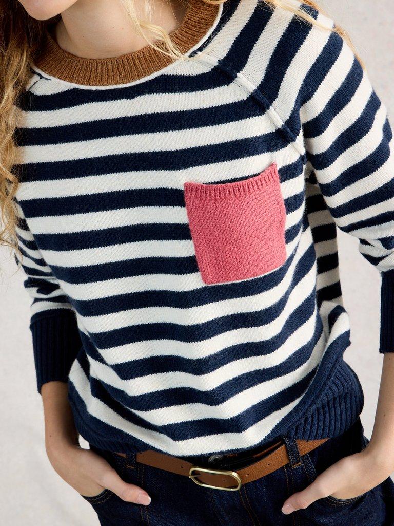White Stuff BRITNEY STRIPE JUMPER-White Stuff-White finn