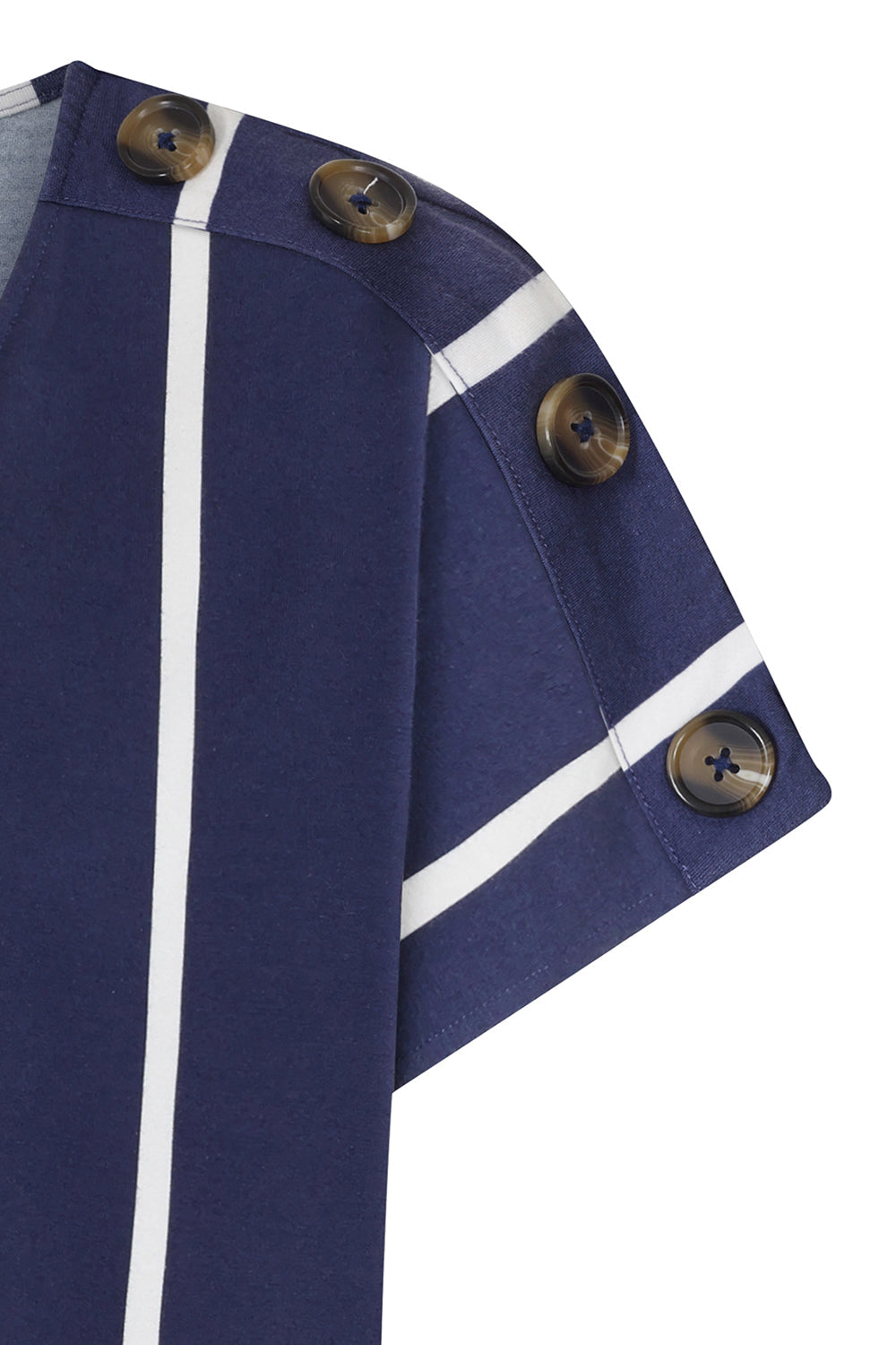 Alice Collins Button Shoulder Dress-Dress-8-Navy/White-
