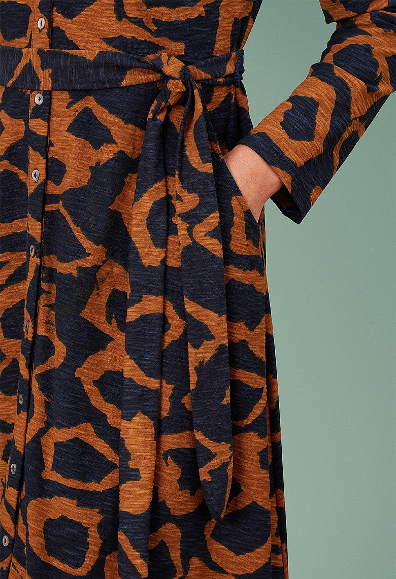 Adini Animal Spot Sasha Dress - Navy