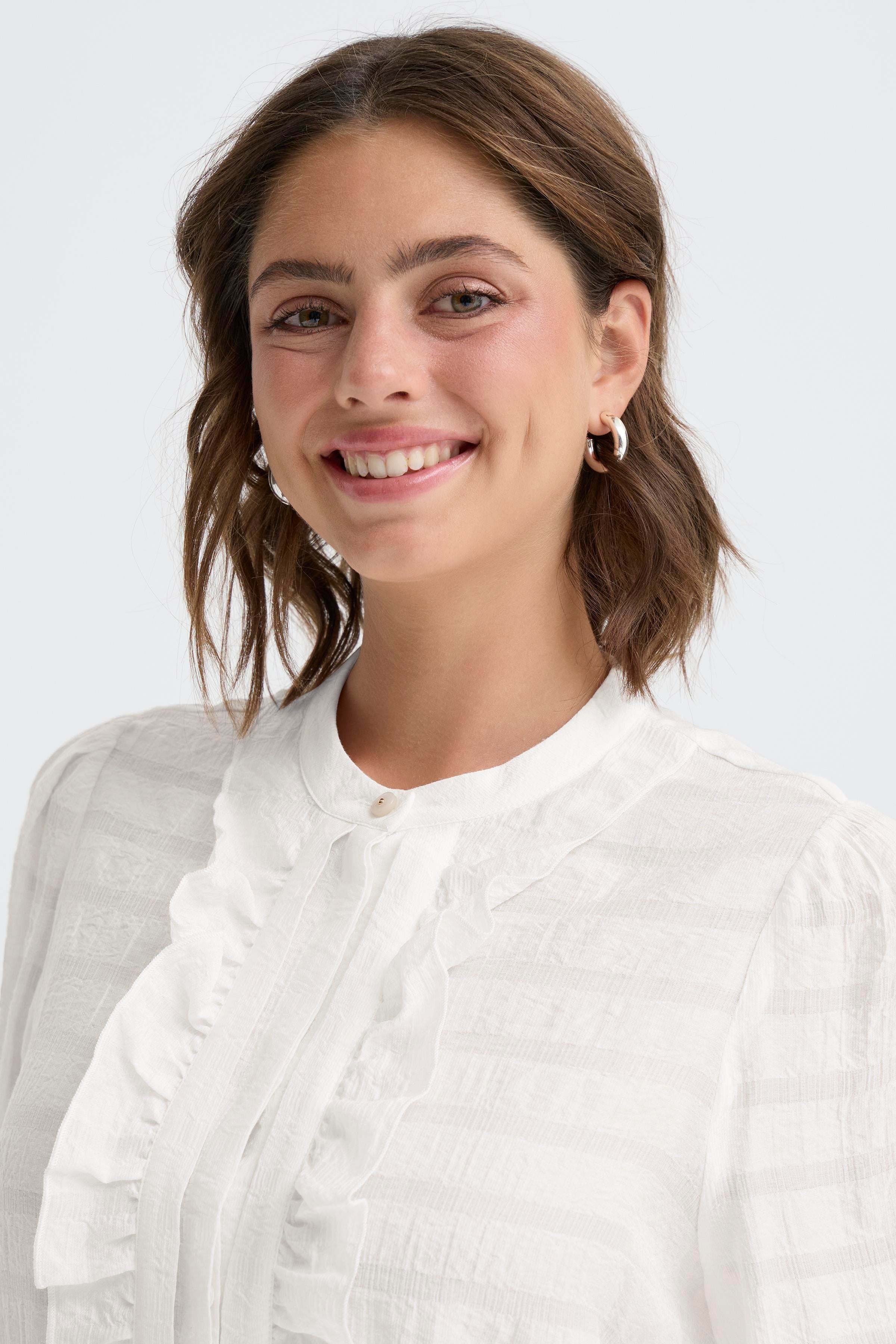 Fransa Frbina Shirt-Shirts & Tops-White finn
