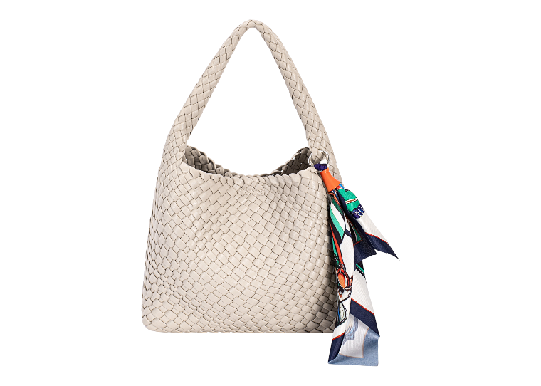 David Jones CM8274 Weave effect shoulder bag-Bag-Almond Milk-