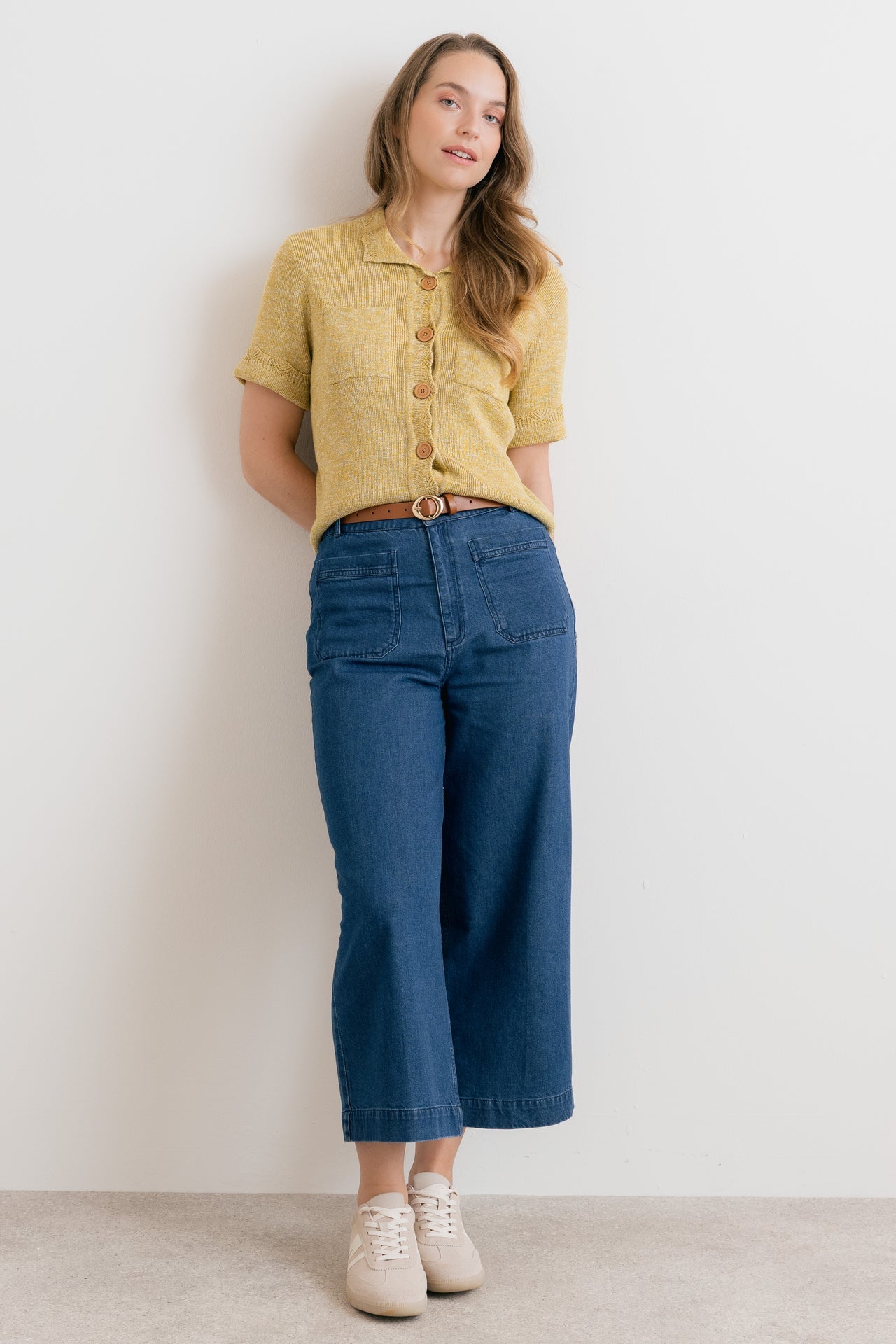 Lily and Me Phoebe Short Sleeve Knitted Jacket Lime