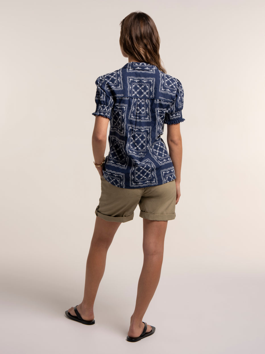 Brakeburn Marine Embroidered Blouse Navy