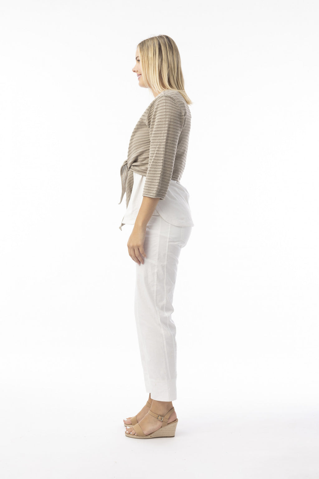 Orientique Knit Essentials Tie Shrug-Orientique-White finn