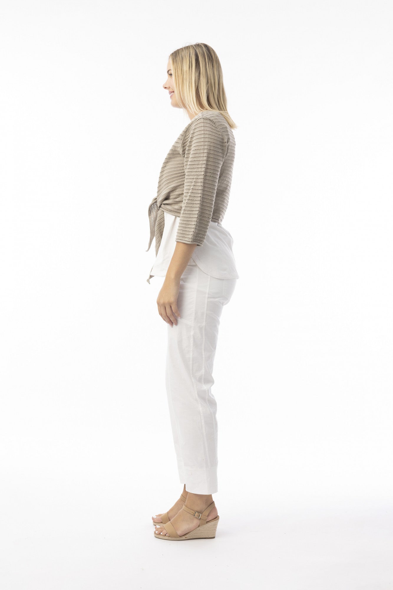 Orientique Knit Essentials Tie Shrug-Orientique-White finn