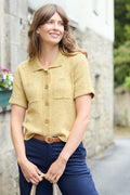Lily and Me Phoebe Short Sleeve Knitted Jacket Lime-Knitwear-10-Yellow-