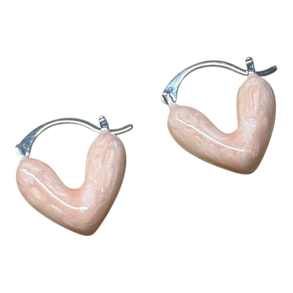 Jess and lou Heart Pearlescent Loop Earring ER188-Jess and Lou-White finn