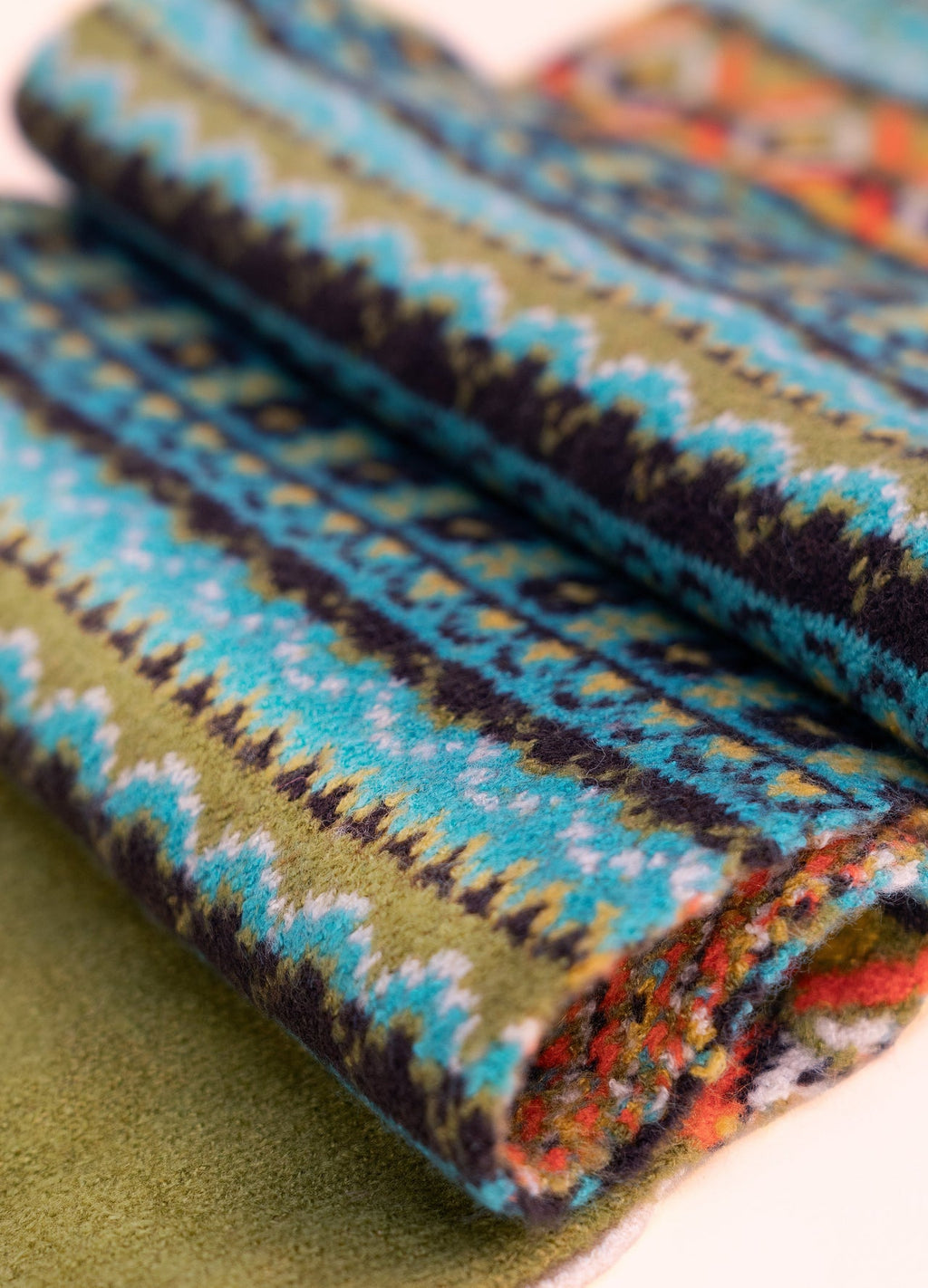 Powder Fair Isle Scarf, Teal Mix