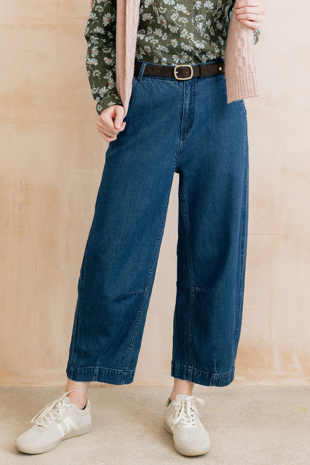 Lily and Me Georgia Barrel Leg Denim Jeans Blue