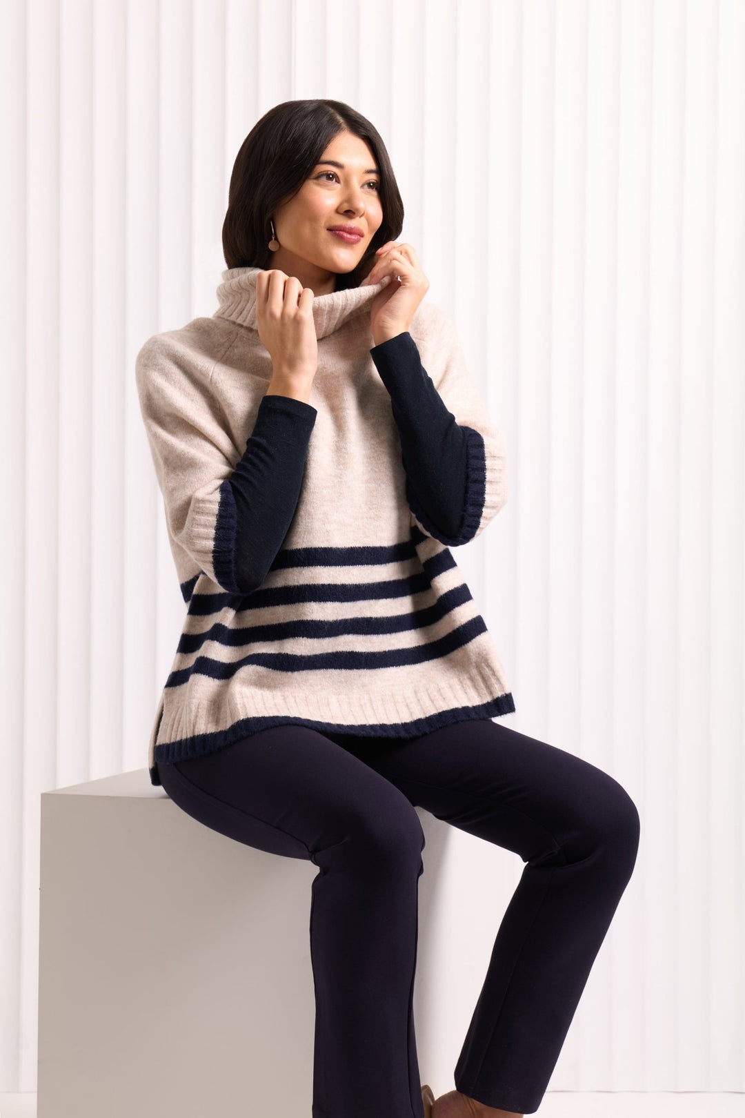 Foil Plus One Popover Jumper-Knitwear-White finn