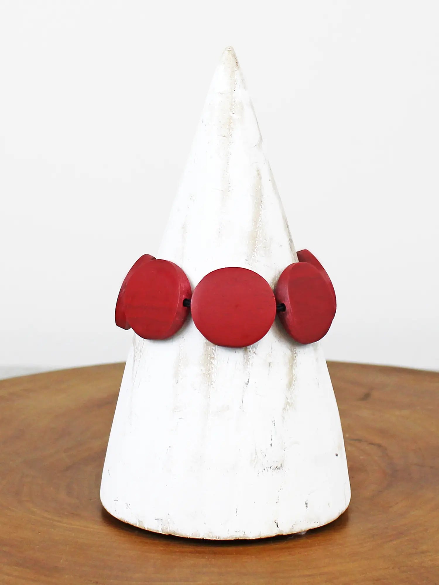 Suzie Blue Elasticated Wooden Disc Bracelet FB1509-Bracelet-White finn