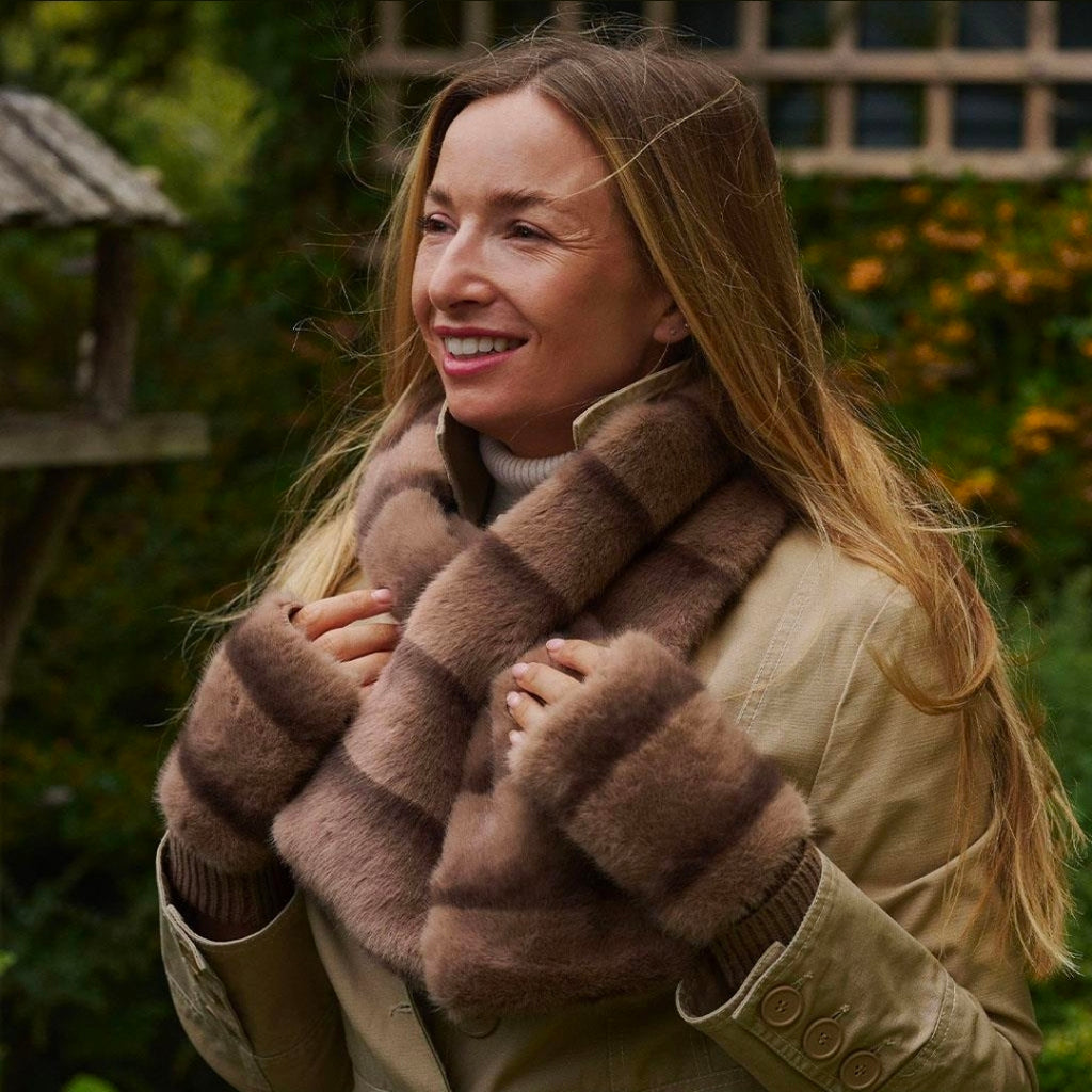 Bridget Faux Fur Push Through Scarf