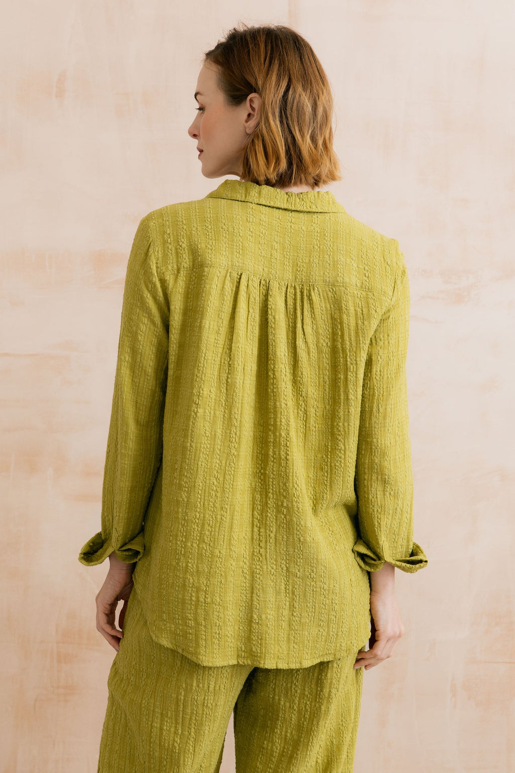 Lily and Me Savannah Textured Seersucker Shirt Lime-Shirts & Tops-10-Lime-