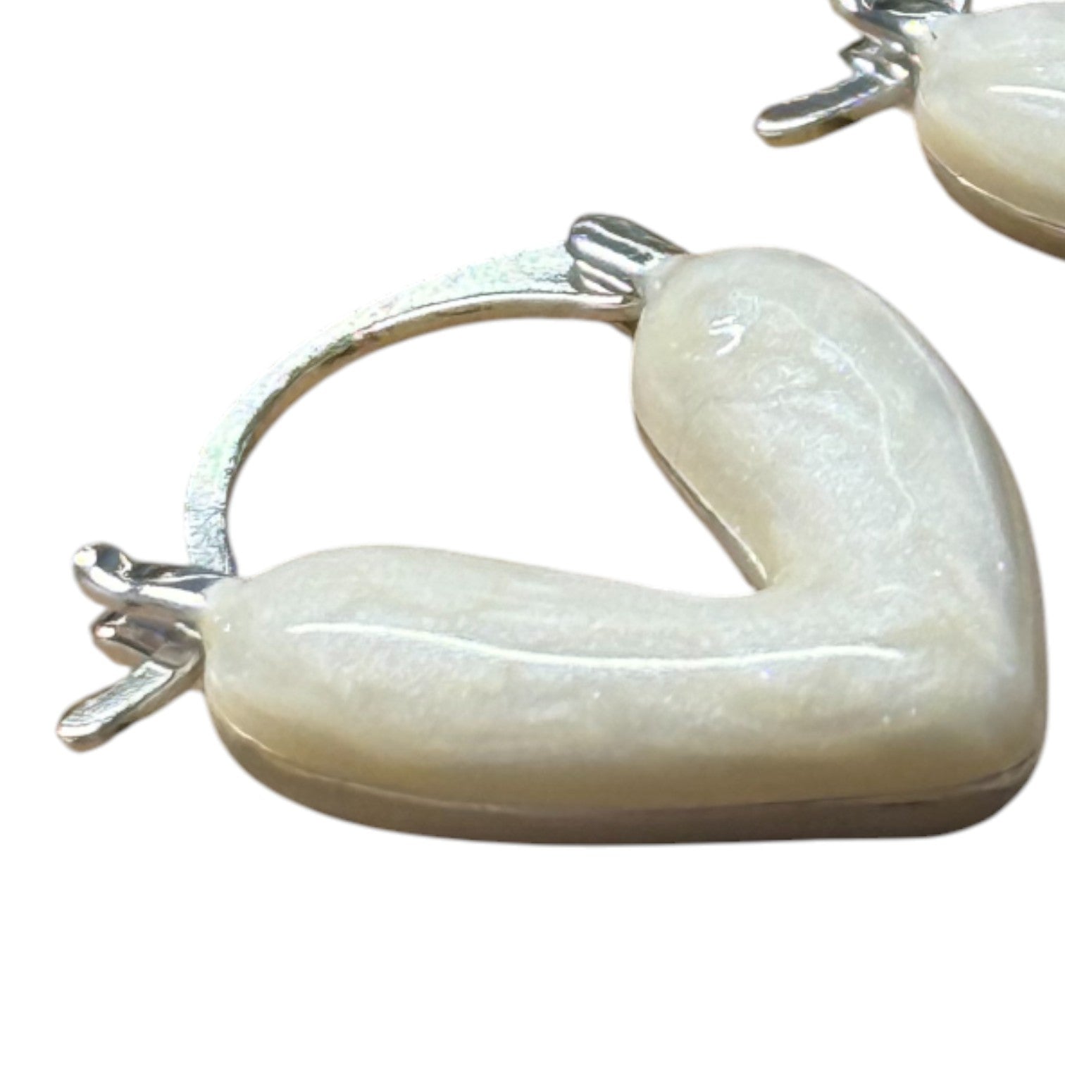 Jess and lou Heart Pearlescent Loop Earring ER188-Jess and Lou-White finn