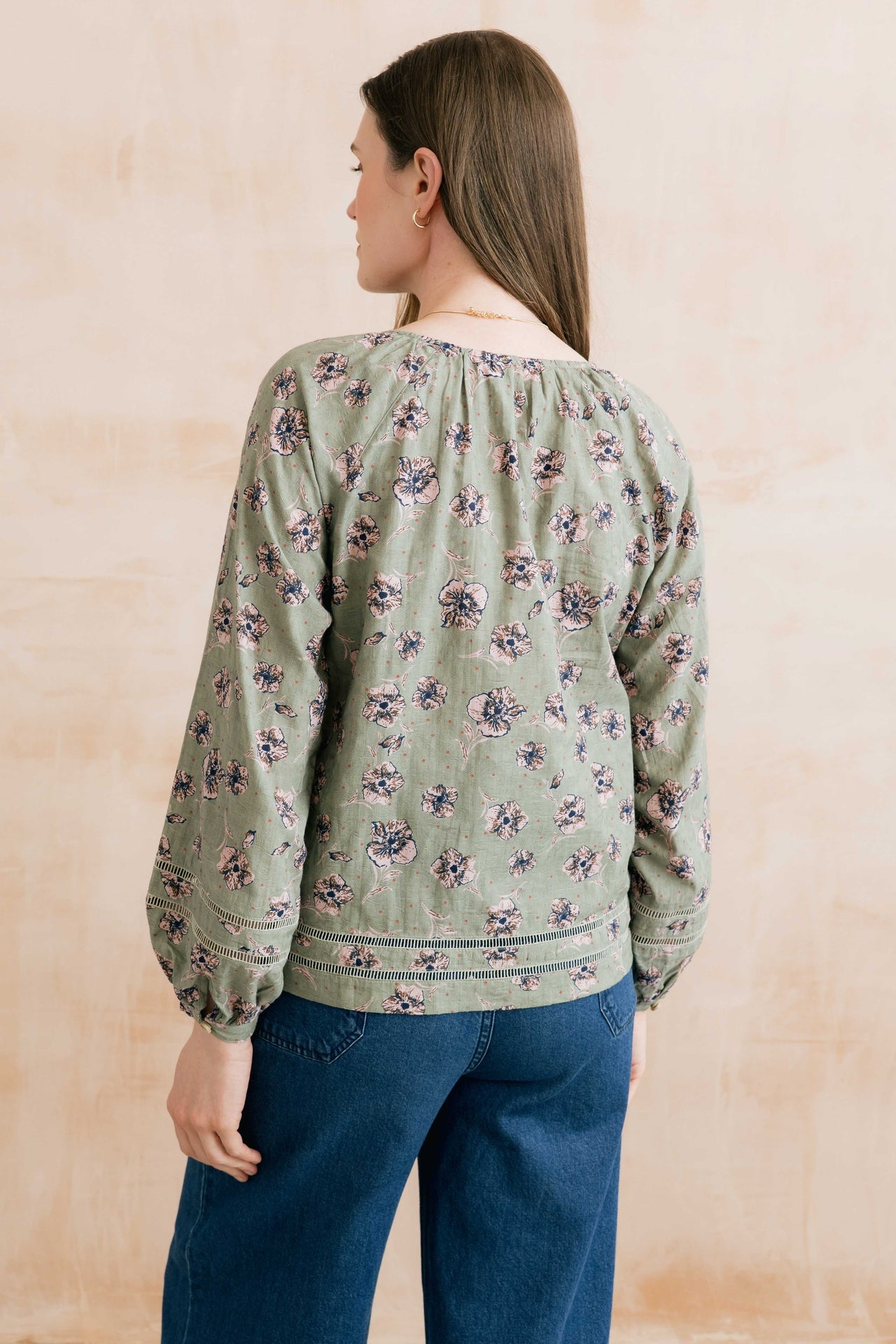 Lily and Me Zoe Organic Cotton Printed Blouse Sage
