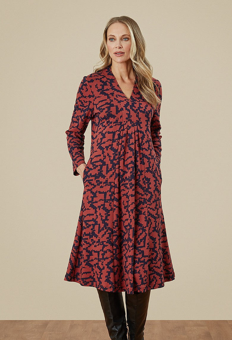 ADEL DRESS MAZE PRINT-Dress-White finn