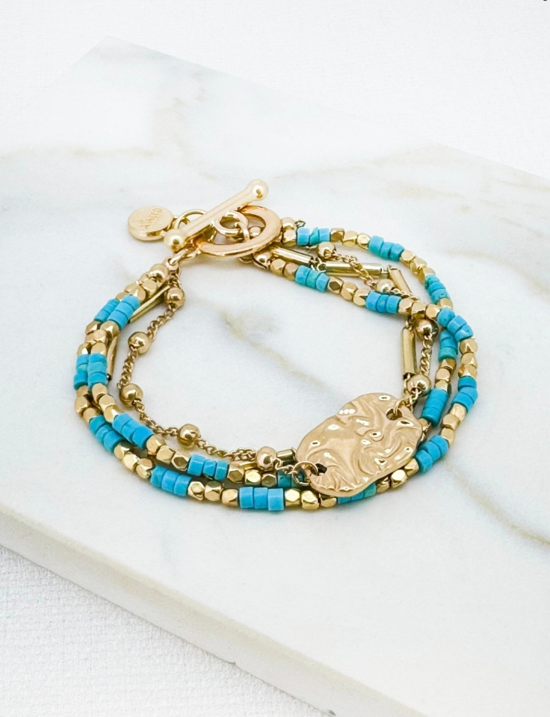 Envy Turquoise Bead Bracelet 4890-Envy-White finn