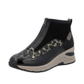 Rieker Print Front Zip Ankle Boot N9362-Footwear-White finn