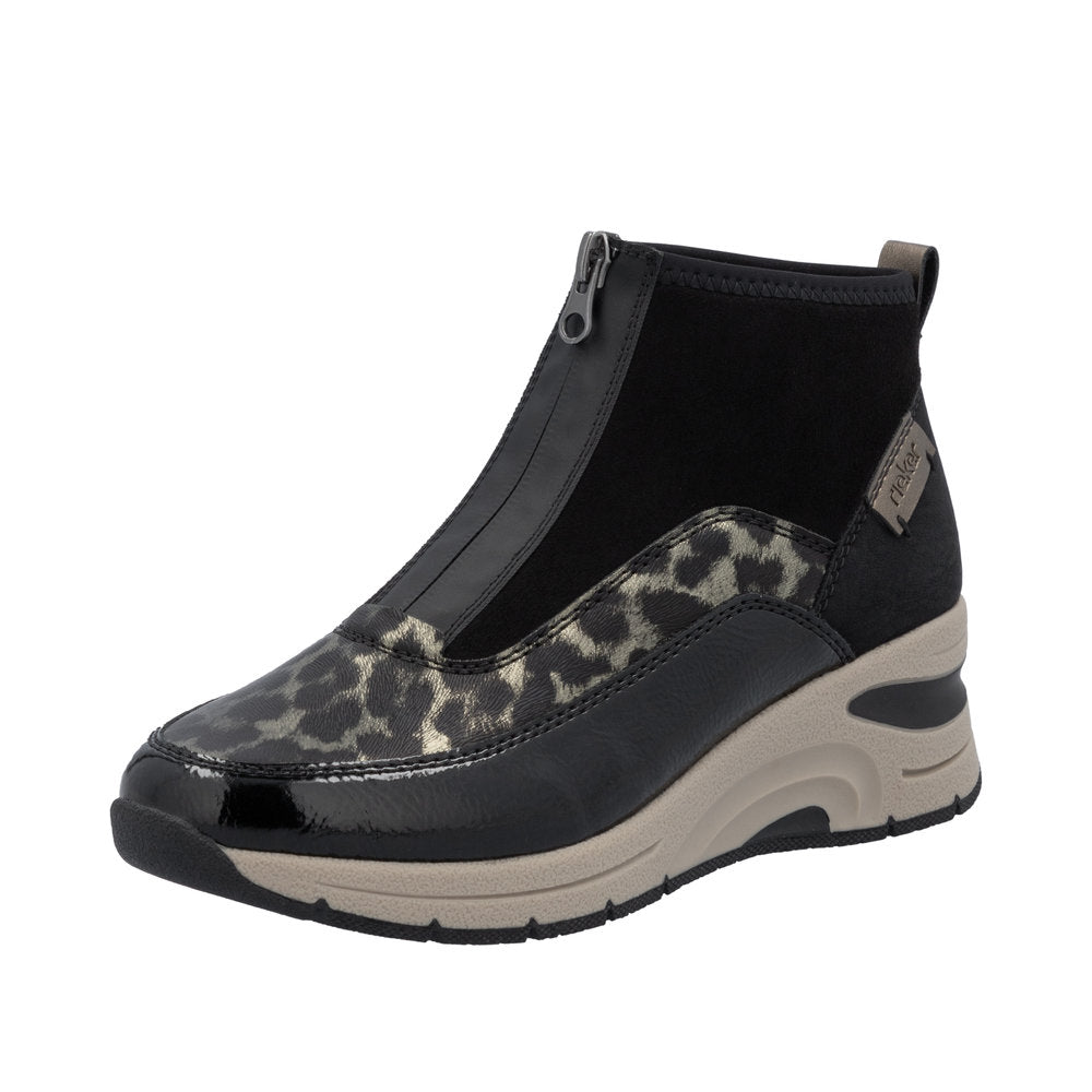 Rieker Print Front Zip Ankle Boot N9362