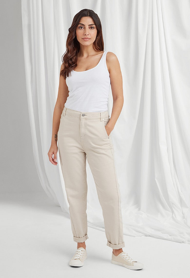 INDRA STRETCH COTTON JEAN-Trouser-White finn