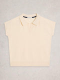 White Stuff Ginni Linen Blend Tee-Knitwear-10-Beige-