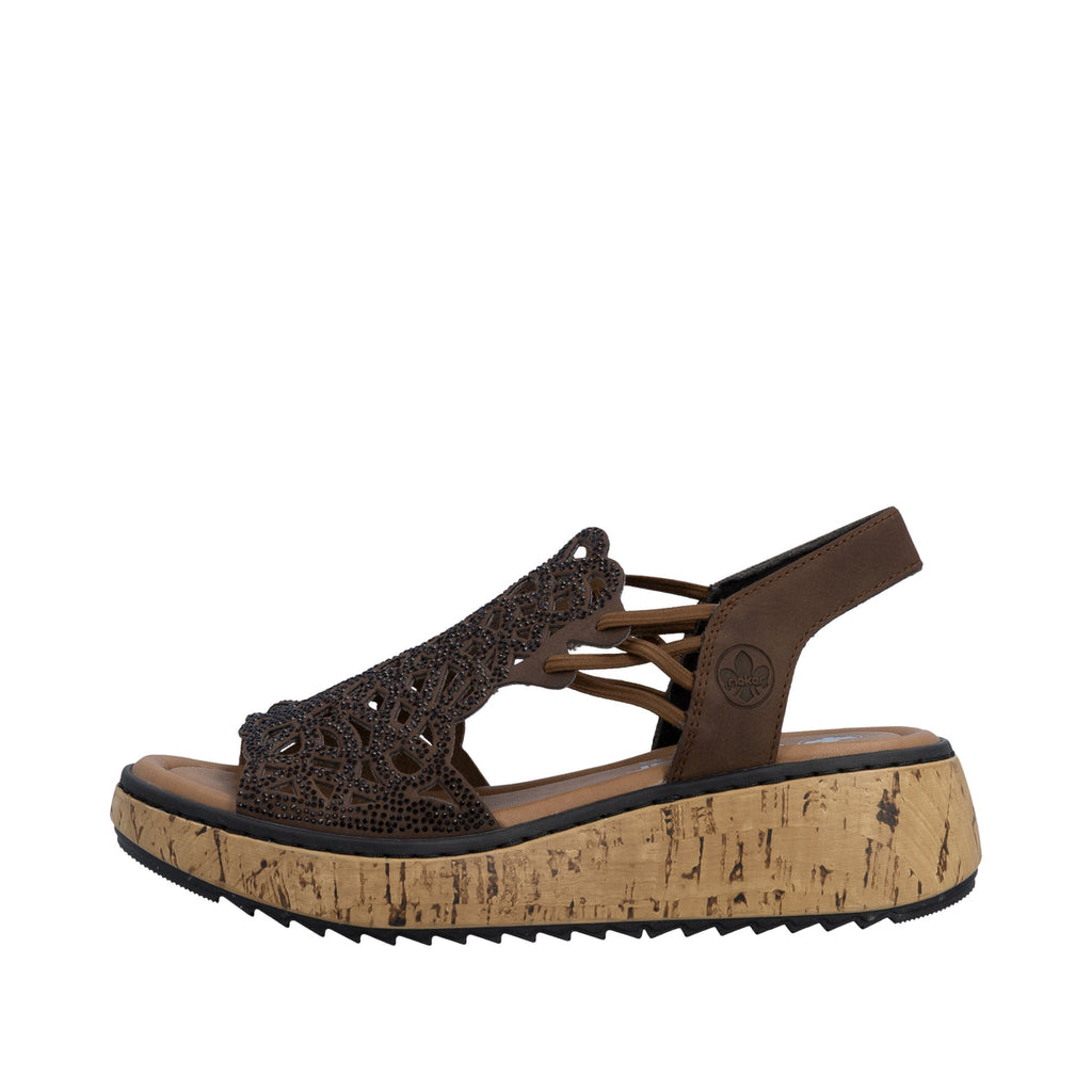 Rieker Women's Wedge Sandal - Brown V1765