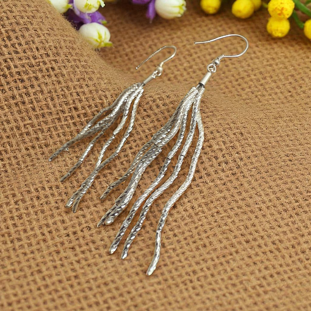 Jess and lou Lightweight Multi-Strand Drop Earrings ER181-Jess and Lou-White finn