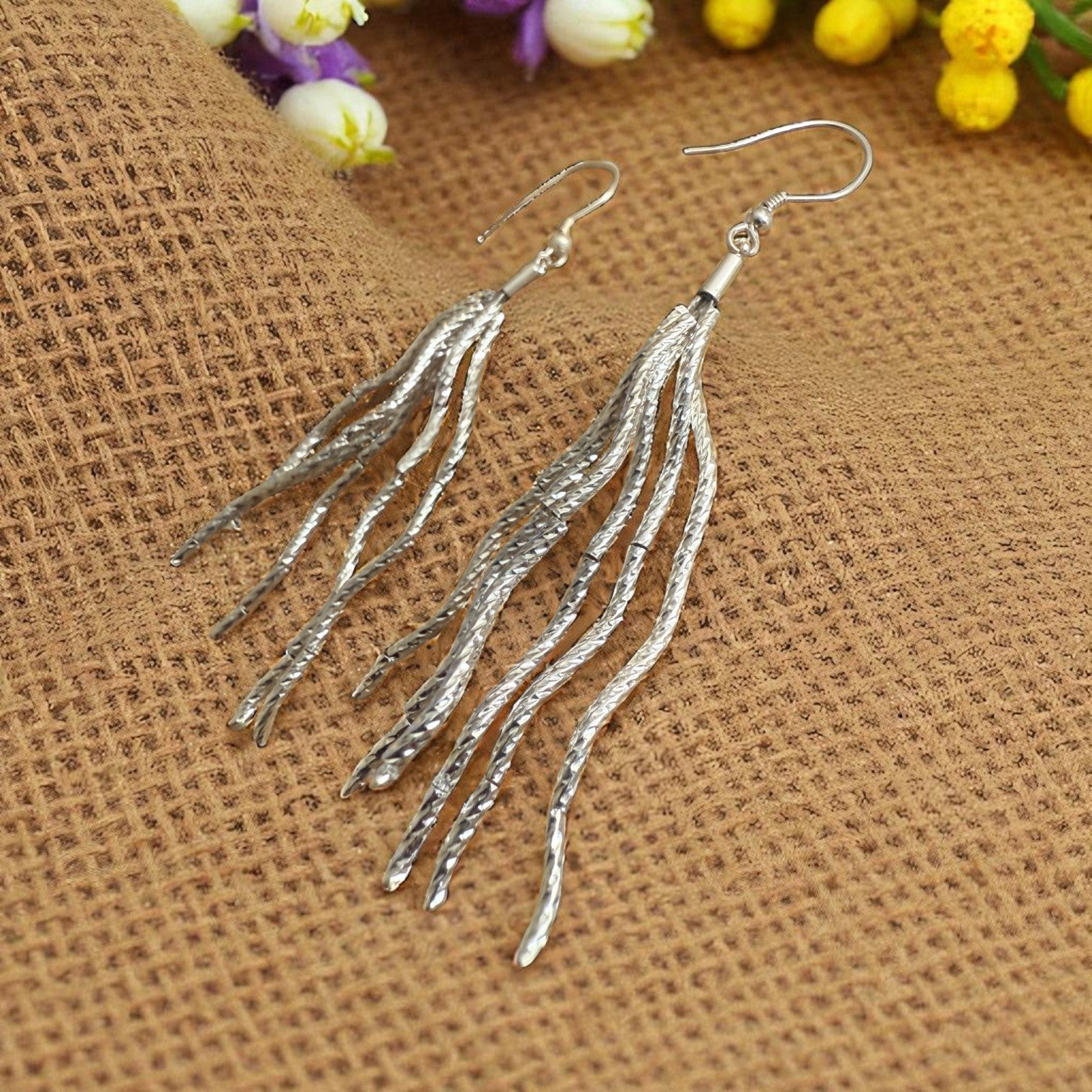 Jess and lou Lightweight Multi-Strand Drop Earrings ER181-Jess and Lou-White finn