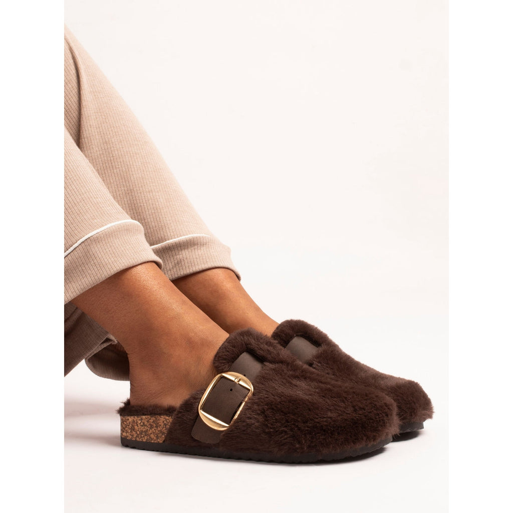 Lunar Rhianna Brown Mule Slipper