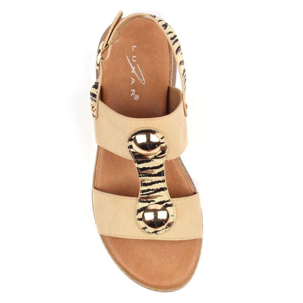 Lunar Georgia Beige Wedge Sandal