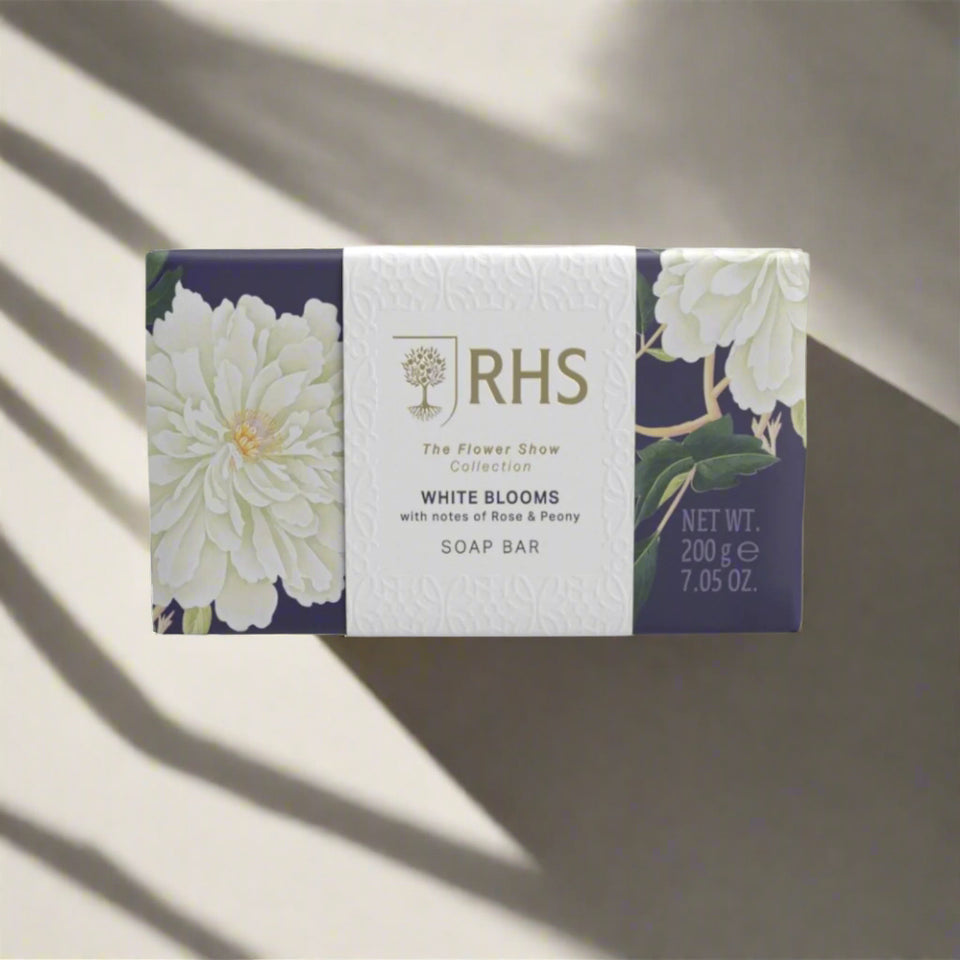 RHS Flower Show White Blooms Soap 200g-Somerset Toiletries-White finn