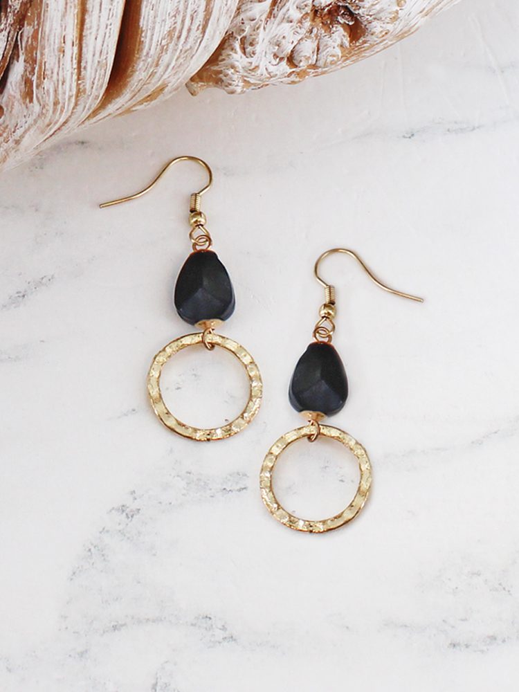 Beaten Ring Drop Earrings AY6603