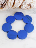 Suzie Blue FB1509 Elasticated Wooden Disc Bracelet-Bracelet-White finn