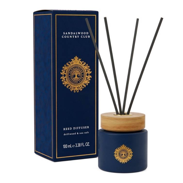Sandalwood Country Club Driftwood and Sea Salt Diffuser 100ml-Somerset Toiletries-White finn