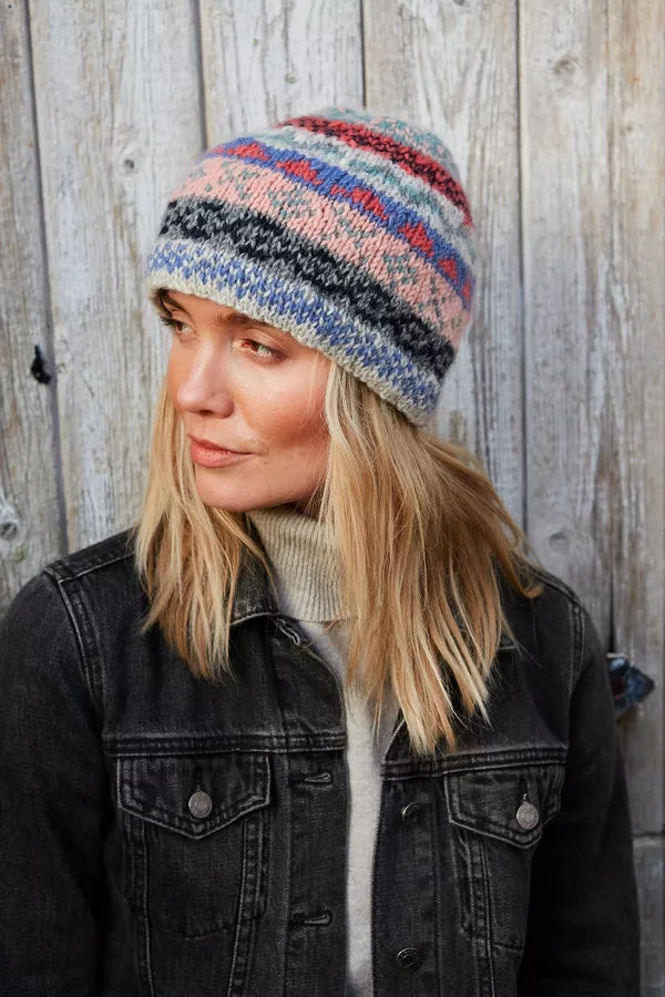 Pachamama Classic Fairisle Beanie Oatmeal-Pachamama-White finn