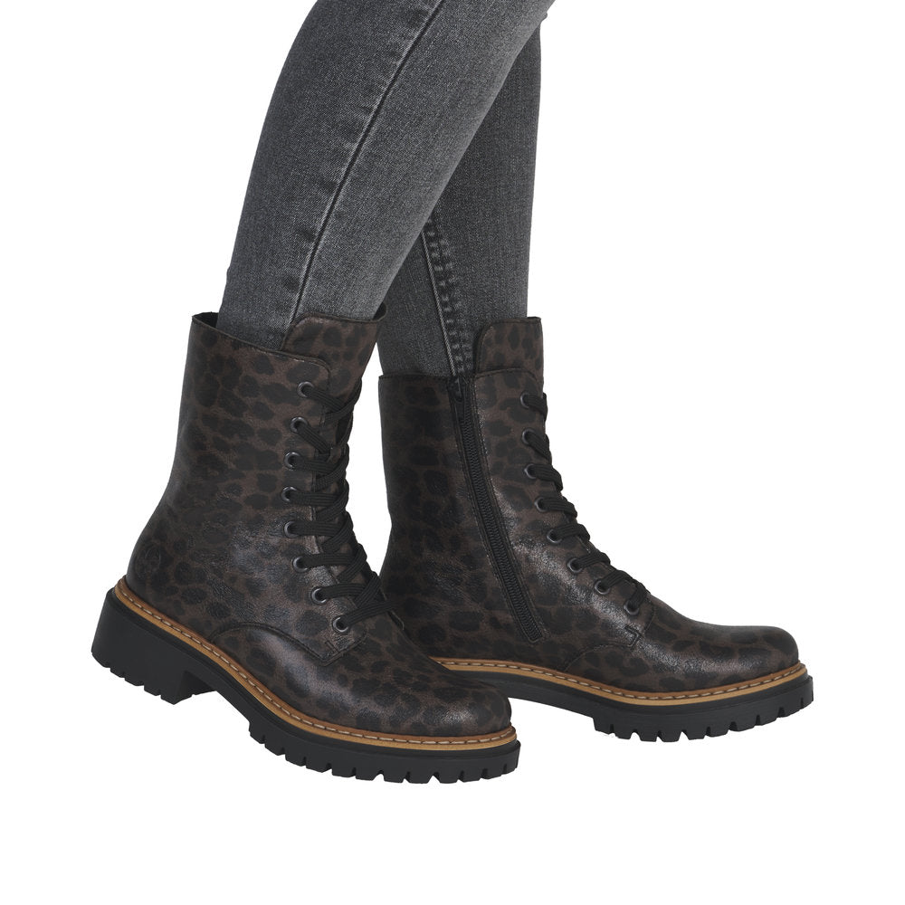 Rieker Black Ankle Boot 72627-Footwear-White finn