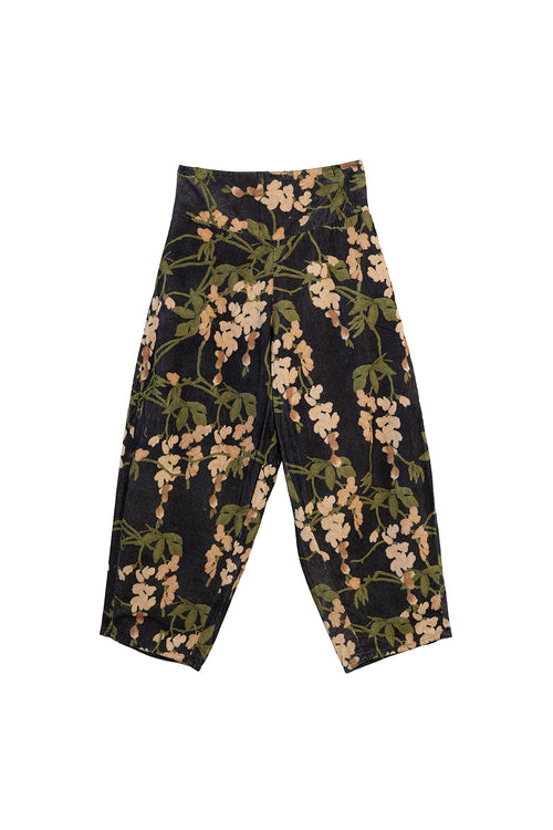 One Hundred Stars Wisteria Black Barrel Pants