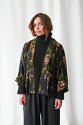 One Hundred Stars Wisteria Black Kimono