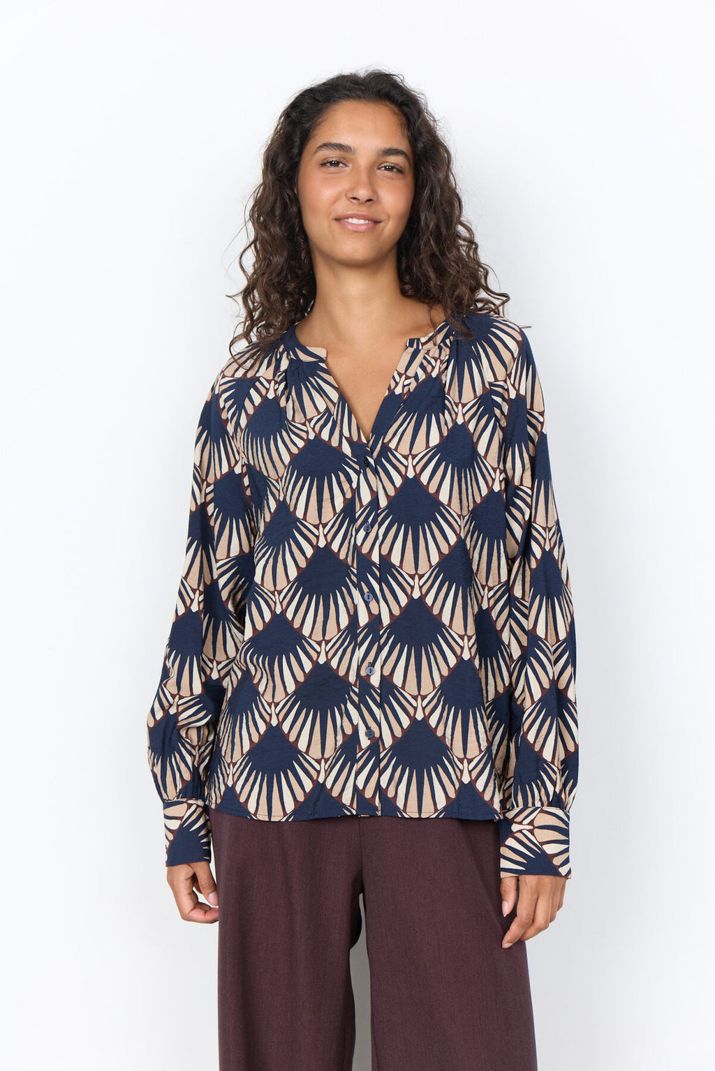 Soya Concept SC-HALIN AOP 1 Shirt Navy
