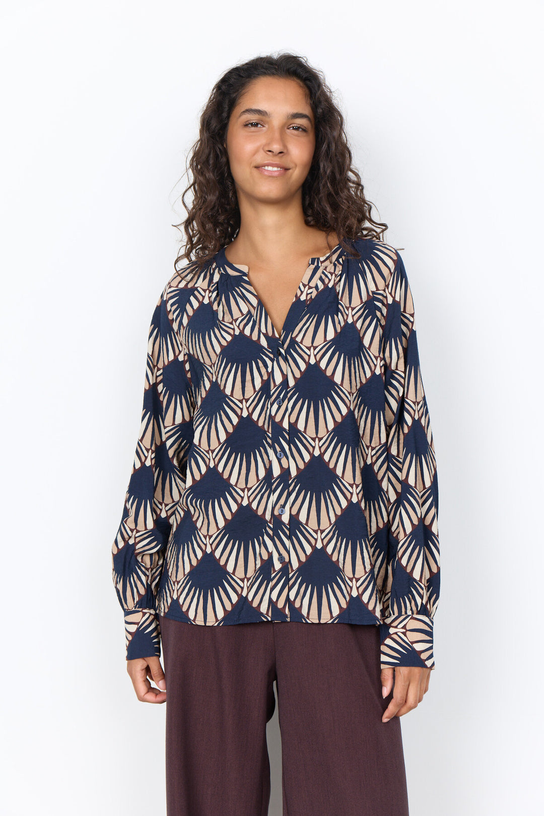 Soya Concept SC-HALIN AOP 1 Shirt Navy