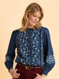 Brakeburn Sienna Denim Blouse.-Brakeburn-White finn