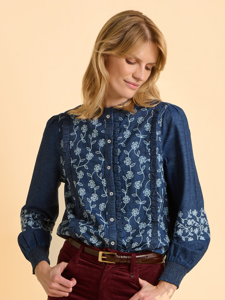 Brakeburn Sienna Denim Blouse.
