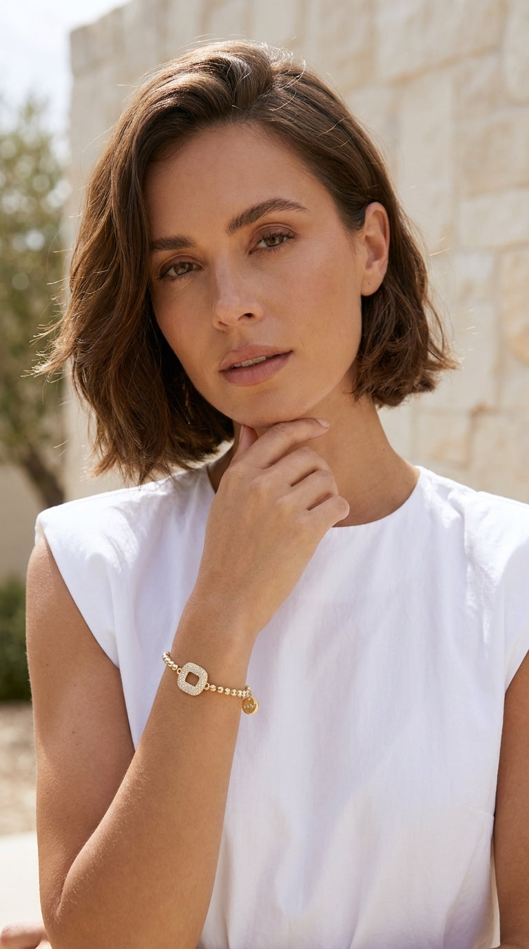 Envy Square Link Detail Bracelet 654