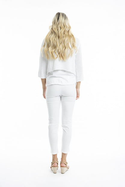 Orientique Essentials Knit Tie Shrug-White finn