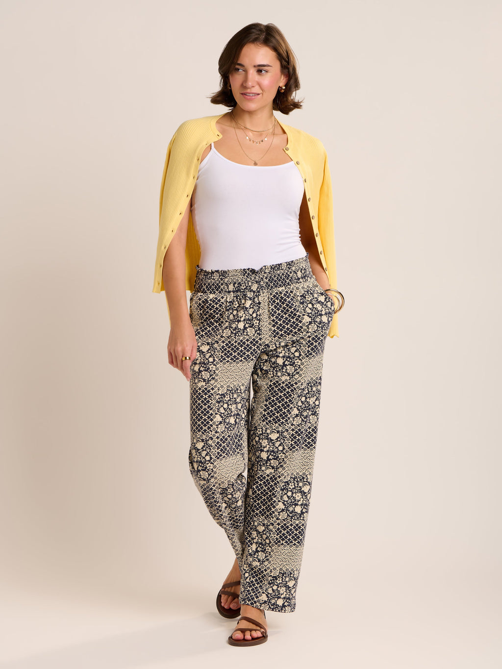 Brakeburn Helena Beach Pant-Brakeburn-White finn