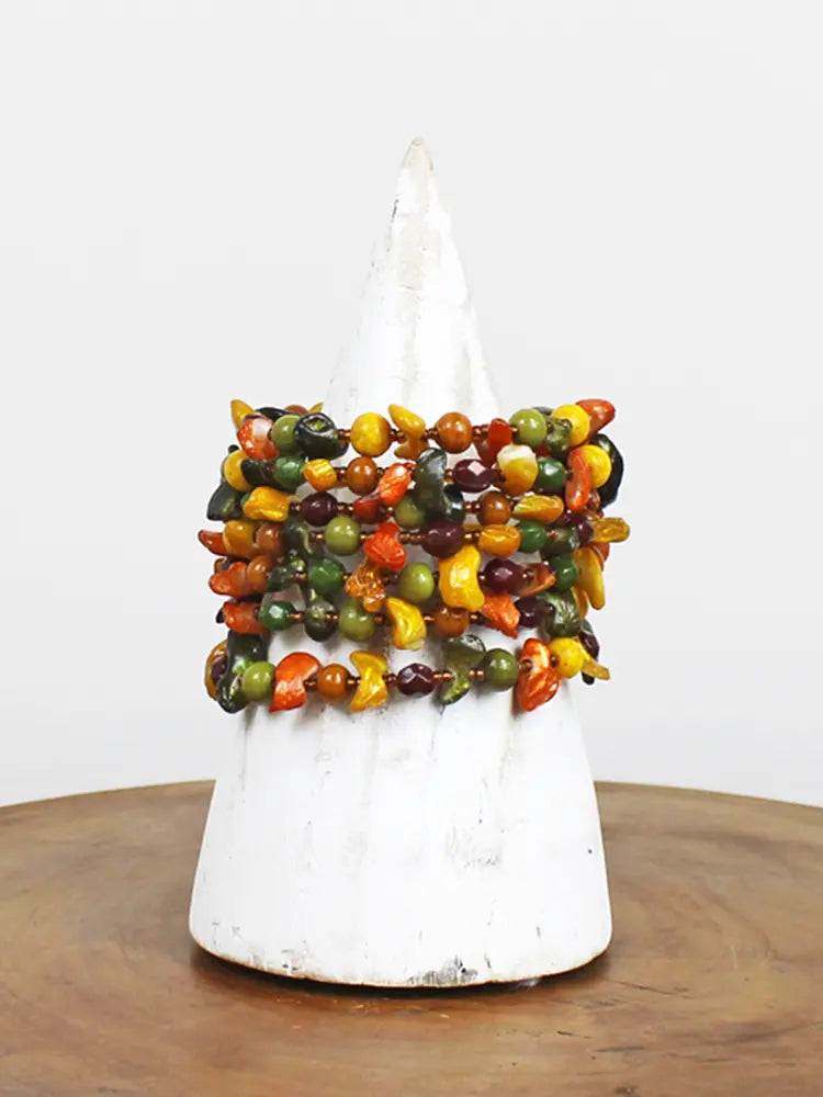 Suzie Blue Shell and Glass Beaded Bracelet DC6506-Bracelet-White finn