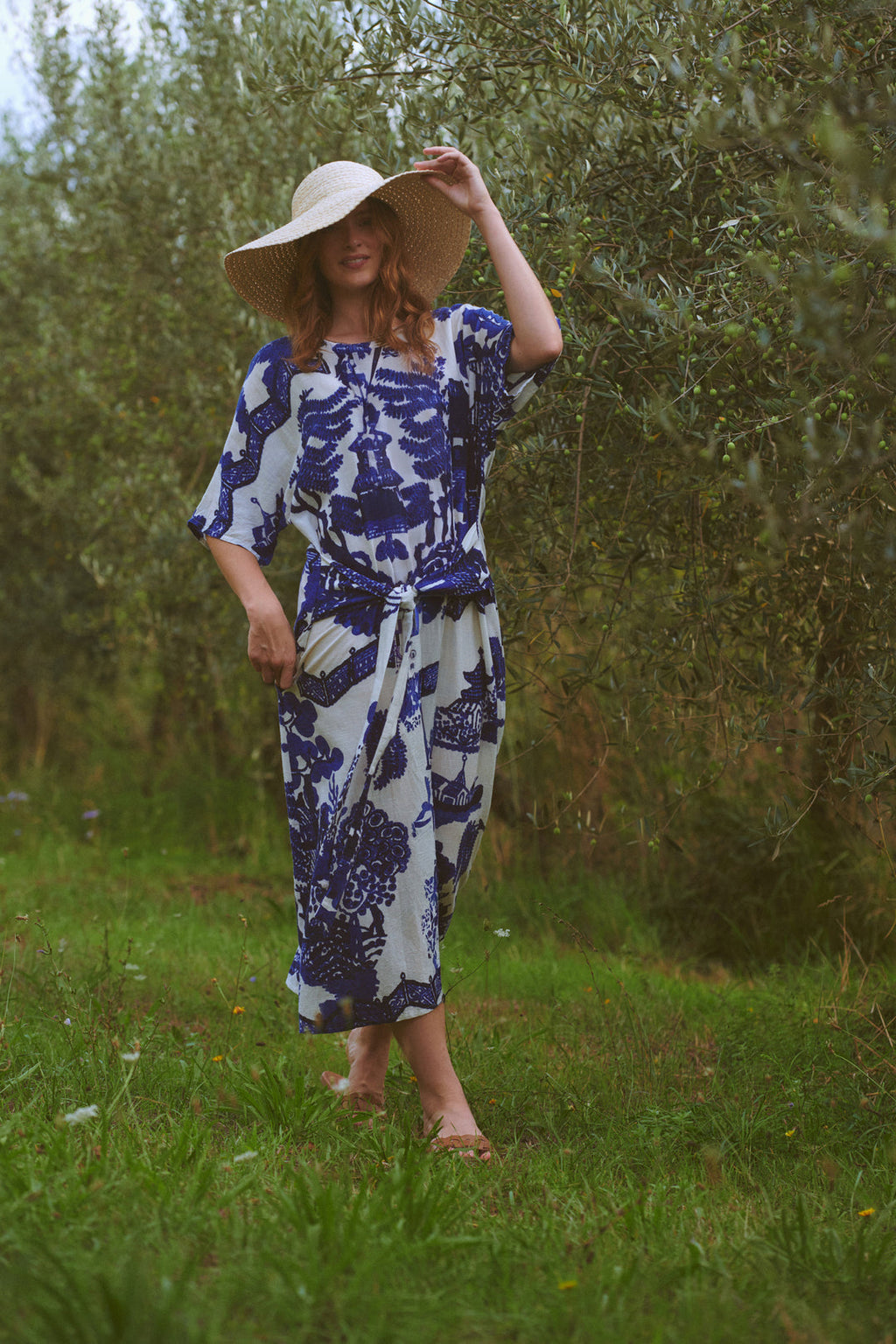 One Hundred Stars Giant Willow Blue Obi Dress