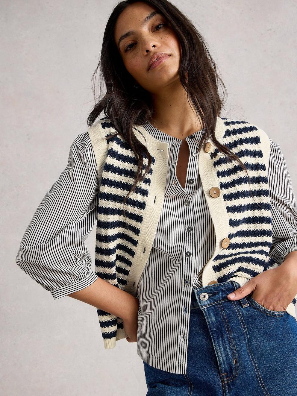 White Stuff Sienna Stripe Button Tank