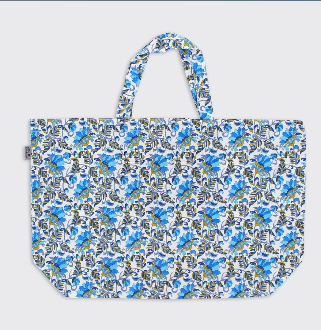 Martha Blue Foldaway Bag-Bag-White finn